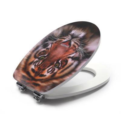 China Wooden Fancy Tiger Face Bofan Toilet Seats Children's Toilet Seat Cover With Soft Close Hinge for sale