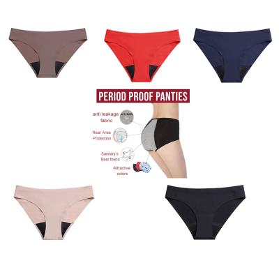 China Women One Piece Underwear Leakproof Seamless Menstrual Thongs Panties 4 Layers Leak Proof Elastic Period Panties Low Waist Menstrual Panties for sale