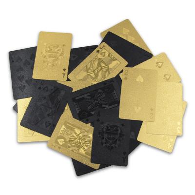 China Wholesale Magic Plastic Card Plastic Gold Foil Waterpoof Custom Black PVC Playing Cards US Co Playing Cards for sale