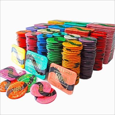 China Poker Chips Rectangle Value Casino Duarable Royal Flush Texas Hold'em Chips Poker Wholesale Acrylic Poker Chips for sale