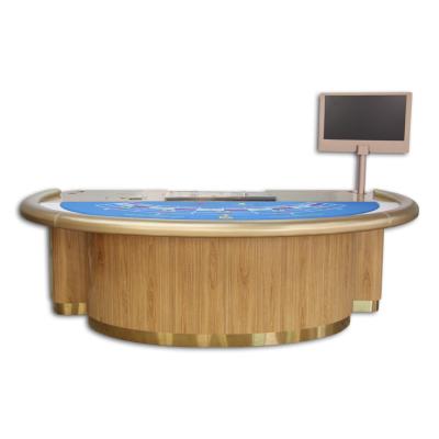 China Durable High Quality Accept Customized Oval Wooden Baccarat Poker Table For Casino for sale