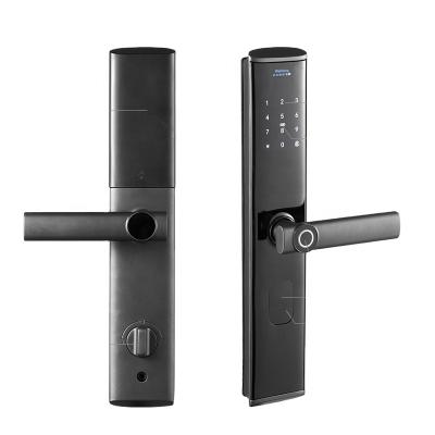 China Factory Price Tuya Aluminum Smart Door Lock Wifi App Fingerprint Home Bedroom Big Cheap Biometric Keyless Door for sale