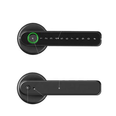 China TTlock APP TUYA Home Bedroom Hotel Anti Theft Fingerprint Digital Lock Smart Biometric Door Handle Lock for sale