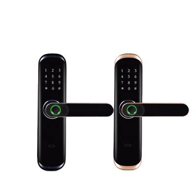 China New Design Stylish TTlock APP TUYA APP Keyless Auto Fingerprint Home Handle Smart Digital Smart Door Lock for sale