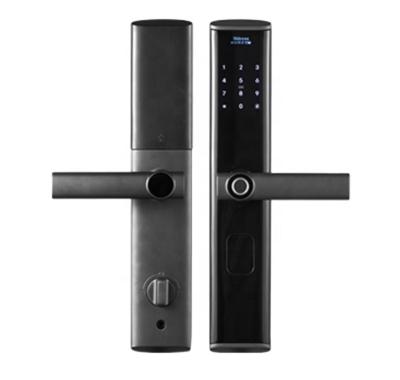 China Home High Quality Biometric Aluminum Metal Door Hotel Room Card Fingerprint Wifi App Tuya Smart Door Lock for sale