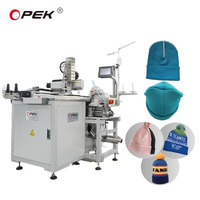 China Opek-300HS Hats Sewing Machine for Single Knitting Method Leather Jacquard Hats for sale