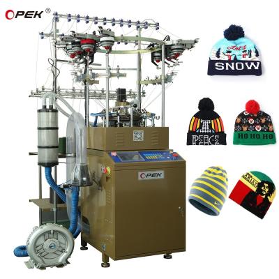 China Touch Screen Opek Knitting Slouch Beanie Hat Making Machine with Fully Auto Alarm for sale