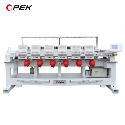 China 2000W OPEK 6 Kopf Industriecomputer Stickmaschine für T-Shirt Hut Flachbekleidung zu verkaufen