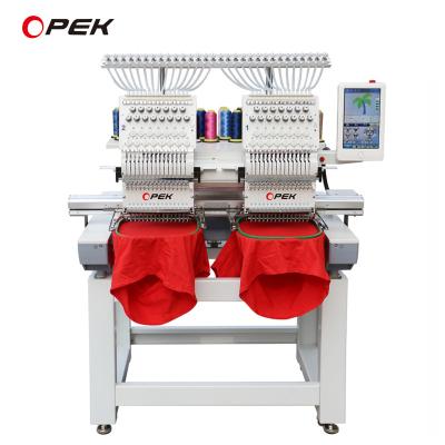 China Cap Driver 2 Heads Industrial Computer Cap T-shirt Garment Hat Flat Embroidery Machine for sale