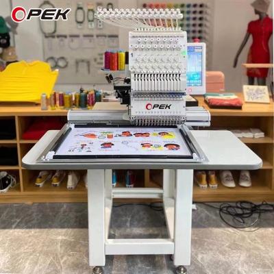 China Industrial Computerized OPEK Single Head Embroidery Machine for T-shirt Cap Hat Making for sale