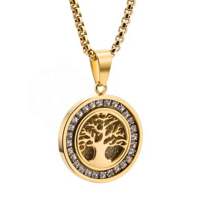 China Fashion Woman Vintage Handmade Tree Of Life Zircon Necklace Pendant Wholesale for sale