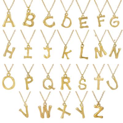 China FASHIONABLE Custom Initial Necklace Pendant 18k Gold Plated Stainless Steel Initial Letter Necklace For Women Gold Letter Necklace for sale