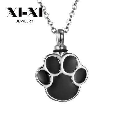 China Dog Pendant CLASSIC Paw Necklace Stainless Steel Ash Pet Urn for sale