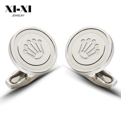 China Stainless Steel Jewelry Memorial Gift Round Shape Fingerprint Cufflinks for sale