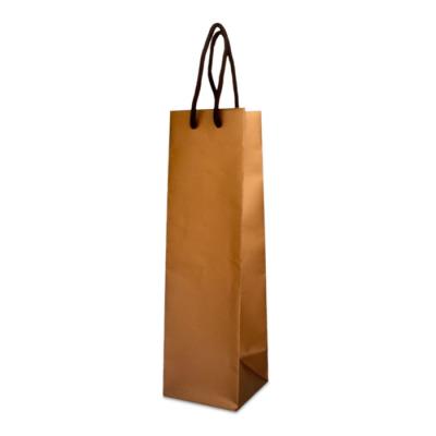 China RTS Recyclable Exquisite Custom Wine Bottle Shopping Paper Bag With Handle for sale