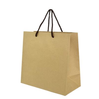 China Recyclable Logo Printed Custom Kraft Paper Kraft Paper Shopping Bag With Handle for sale