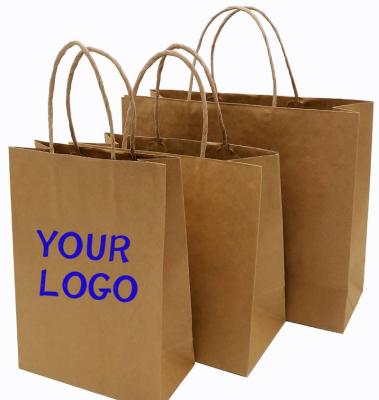 China Recyclable Factory Direct Full Size Cheap Custom Printed Twisted Handle Kraft Paper Bag Taiwan Made Small MOQ for sale