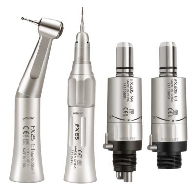 China Dental Surgical Low Speed ​​Handpiece Kit Air Motor Fx Series Dentistry Contra Angle Straight Metal NoseCone 2/4 Holes Push Button Head for sale