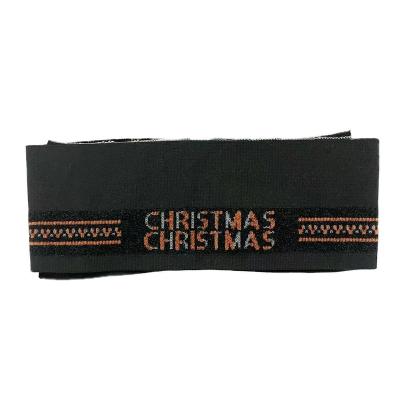 China Christmas Casual Pattern Customize Garment Accessories Belt Nylon Material Casual Pants Knitted Elastic Waist Strap for sale