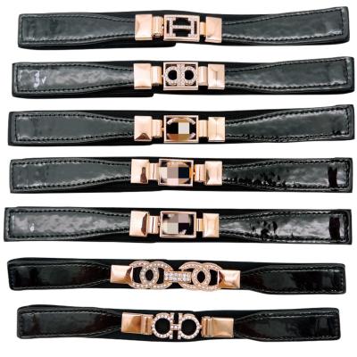 China Cow Hide Women's Belt Fashion Fashion Rhinestone Buckle Luxury Designer Wholesale Discount Elastic Belt for sale