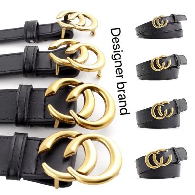 China Cow Hide Men's and women's high quality PU leather letter Fashion CC Buckle Belt Women's belt Fashion designer brand belt for sale