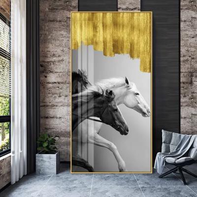 中国 Modern Modern Horses in Artwork Crystal Painting Wall Art Porcelain Diamond Crystal Painting 販売のため