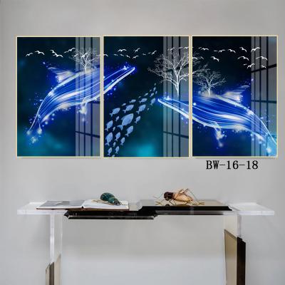 Chine International Organization for Standardization 3 Panel Framed Artwork Modern Art On Canvas Oil Painting Wall Decoration Fish Painting à vendre