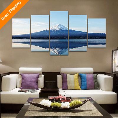 中国 International Organization for Standardization 5 Pieces Landscape Painting Pictures Bedroom Home Decoration Art Canvas Modern Wall 販売のため