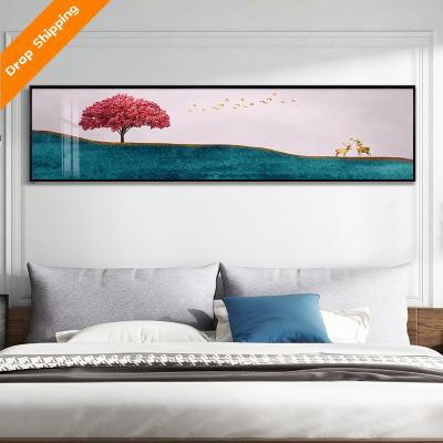 China 2021 style fashion design fashion Nordic fresh porcelain crystal art crystal landscape wall art oil painting for sale