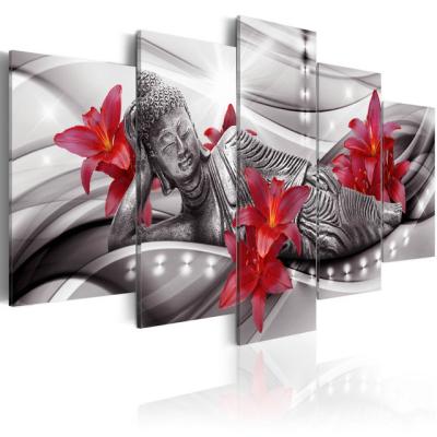 China Wholesale Stretched Oil Painting Art Wall Decor Buddha Abstract Living Room Flower Canvas Painting International Organization for Standardization for sale