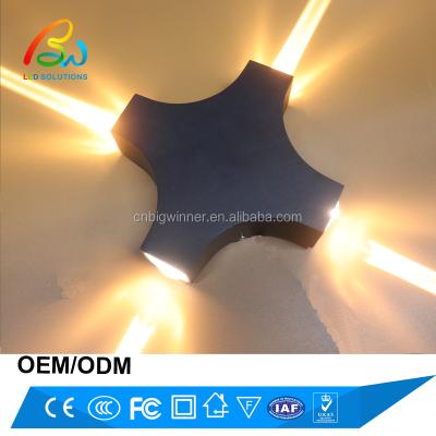 China Modern Modern Star 4*3w Indoor Cross Led Wall Light for sale