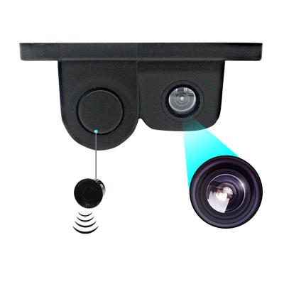 China HD Night Vision 2 In1 LCD Monitor Car Reversing Radar Alarm Parking Car Rear View Sound Car Alarm With Camera PZ450 for sale