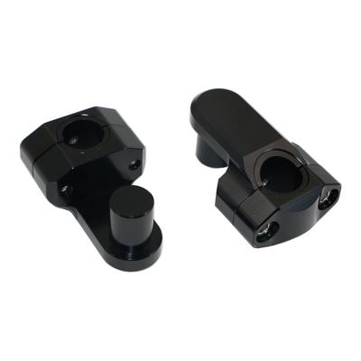 China New CNC Fashion Universal Black CNC Motorcycle Aluminum Handlebar Mounts Riser For 22mm/28mm Handlebars for sale