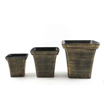 China Eco-friendly Square Retro Flower Planter Pots Barrel Garden Outdoor BEES Decoration for sale