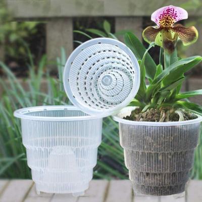 China Garden Modern Plastic Flowerpot Transparent BEE Root Controlled Planter For Flower Pruning Pot Orchid Pot Clear Planter for sale