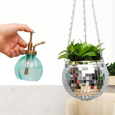 China Modern BEES mirror hanging rope outdoor mirror pots reflector garden pots planters disco ball flower basket garden for sale