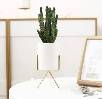 China BUMPER-RESISTANT BEES Modern Nordic Stand Show Pots White Home Decor Long Plant Flower Pot With Stand for sale