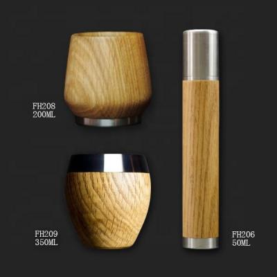 China Sustainable Natural Bamboo Material Whiskey Cup With A Stainless Steel Base, Customized Bamboo Whiskey Cup for sale