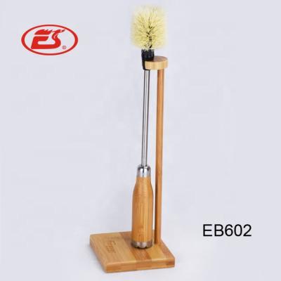 China EB602 Sustainable Eco Friendly Custom Water Bottle Gift Brush Holder Set With Bamboo Wooden Handle for sale