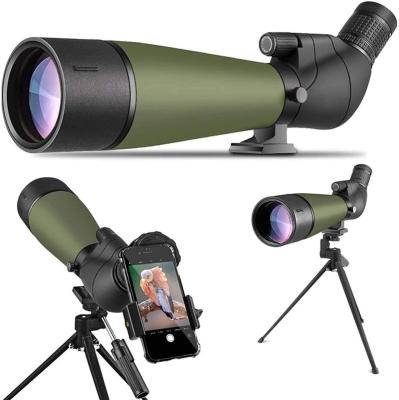 China Target Shooting/Hunting/Bird Watching/Wildlife Landscape 20-60x80 Spotting Scopes with Tripod Carrying Bag and Phone Holder BAK4 Fast High Definition Telescope for sale