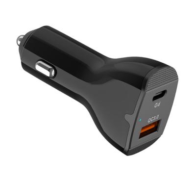 China UniversalÂ   Left Independent Usb 2 Output Best Selling QC 3.0 PD Fast Charging Car Charger For Mobile Phone for sale