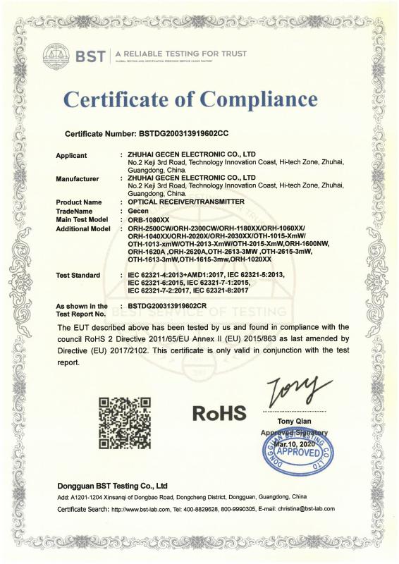 RoHS - Zhuhai Gecen Electronic Co., Ltd.