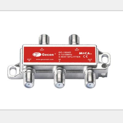 China Zinc Die Cast Housing Gecen DOCSIS 3.1 5-1218Mhz 1.2Ghz 4 Way CATV Moca Splitter 6kv Model GC-1604D for sale