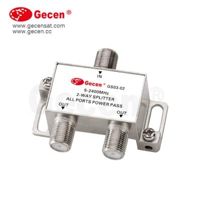 China Gecen 5-2400MHz Satellite TV Two Way Splitter GS03-02 GS03-02 for sale