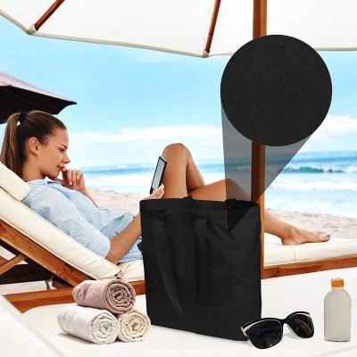 China Large Beach Viable Foldable Bag for Women Waterproof Shopping Bags Reusable Grocery Tote Shoulder Bags for Work Gym Beach Travel for sale