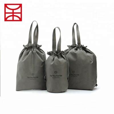 China Non Woven Plastic Handled Drawstring Gift Bag for sale