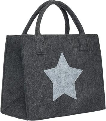 China Leisure felt leisure shopping bag 35 x 20 x 28 cm 100% polyestercharcoal foldable shopping tote bag for sale