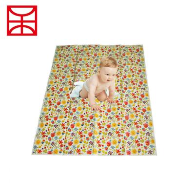 China Educational Reusable Printed Toy ECO Flower Baby Play Mat for sale