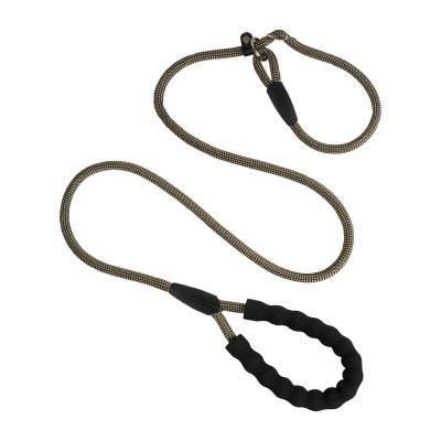 China Sustainable Mountaineering Running Tracking Reflective Soft Nylon Durable Slip Rope Training Custom Dog Leash Handle Rope Dog Leash for sale