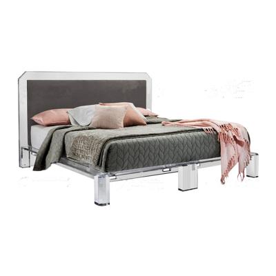 China (Other) 1.8M Double Up-Holstered Acrylic Adjustable High Quality Queen Leather Bed for sale